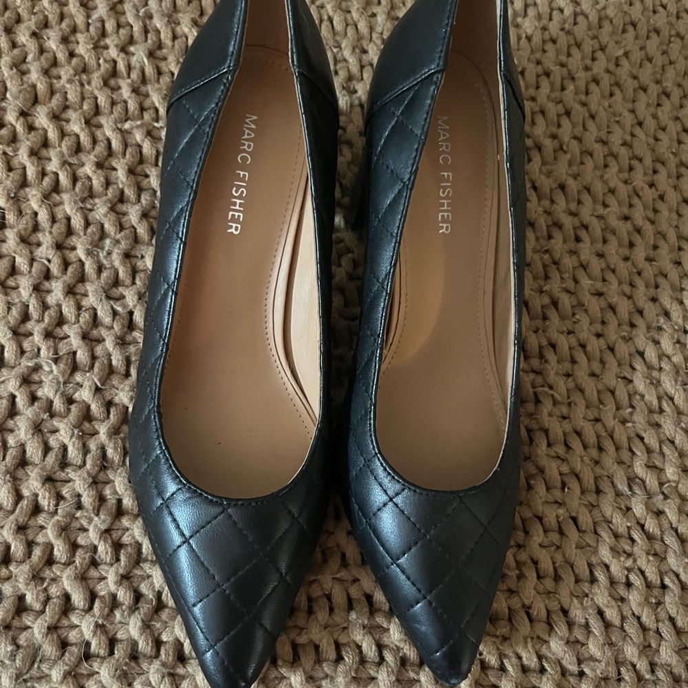Marc Fisher Black Quilted Heels